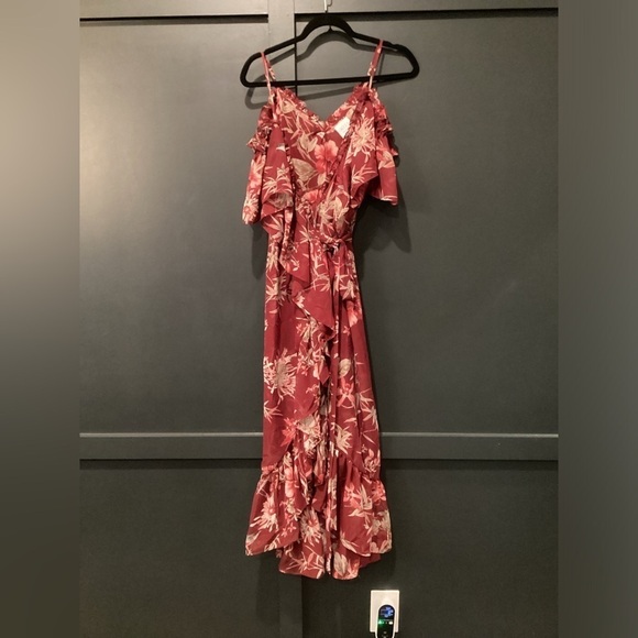 Misa Los Angeles Tayla floral ruffle cascade wrap midi maxi Dress NWT Revolve M - Picture 6 of 10